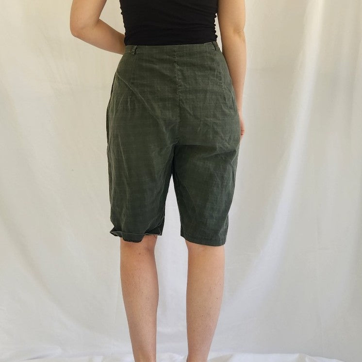 60s Home Made Green Plaid Shorts