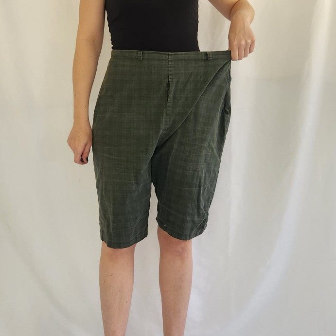 60s Home Made Green Plaid Shorts