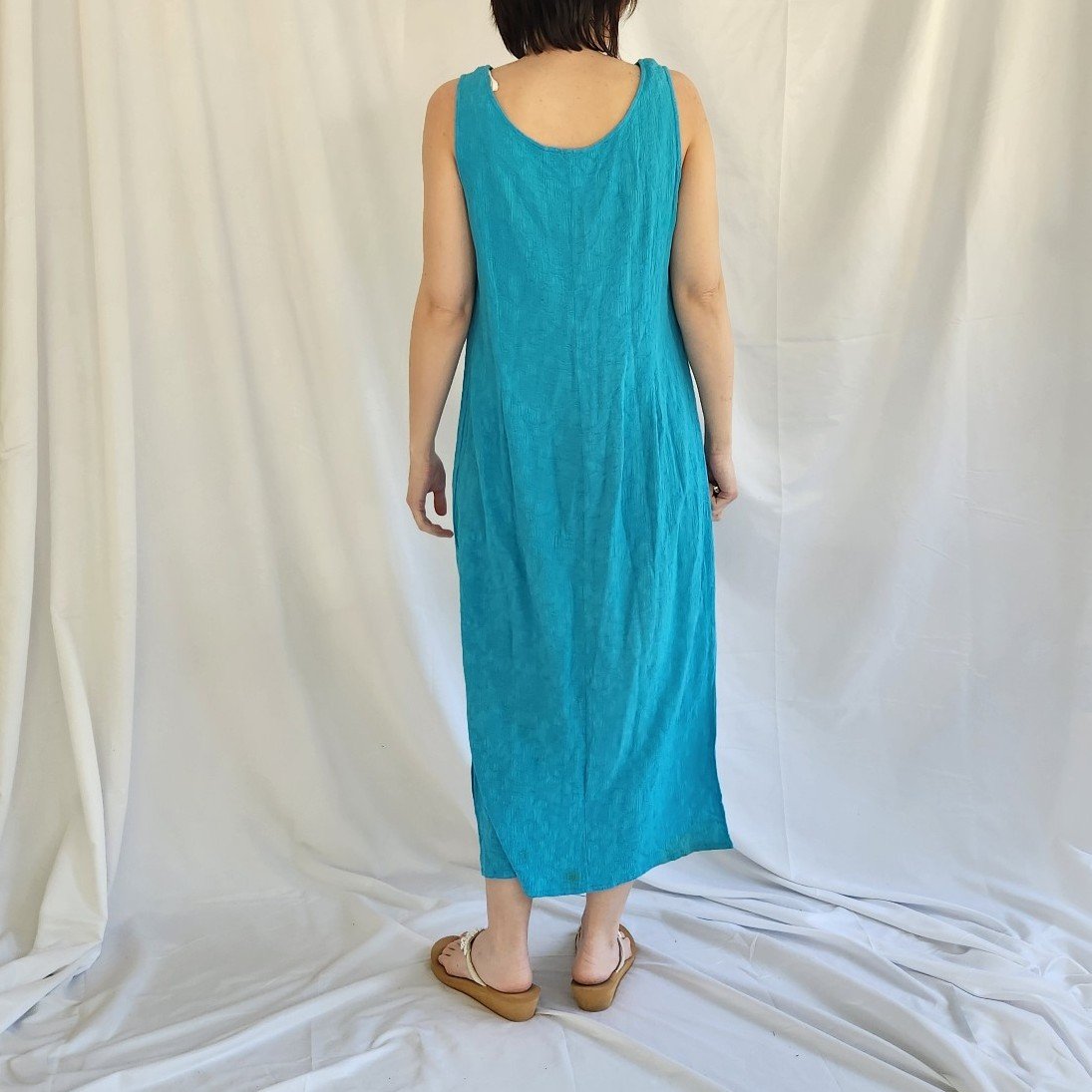 90s Blue Rayon Dress and Top Set