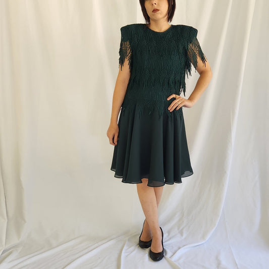 90s Emerald Green Party Dress