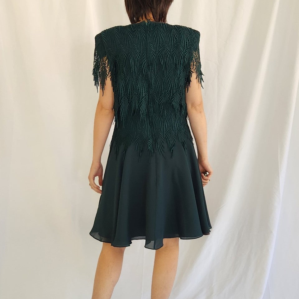 90s Emerald Green Party Dress