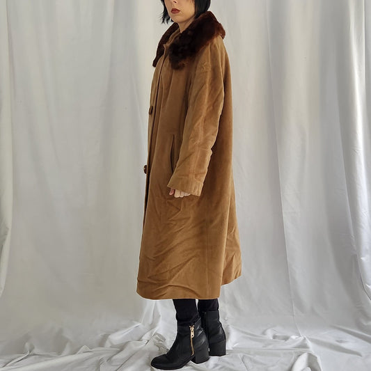 60s Wool Coat with Mink Collar