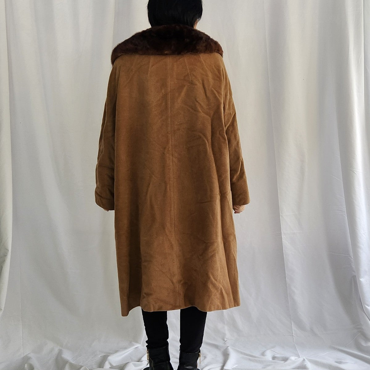 60s Wool Coat with Mink Collar