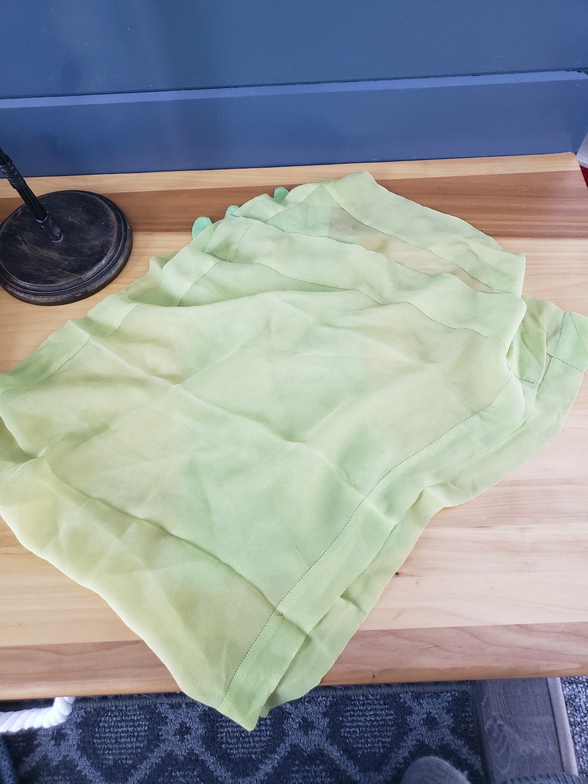 60s Green Elbow Length Gloves and Silk(?) Scarf