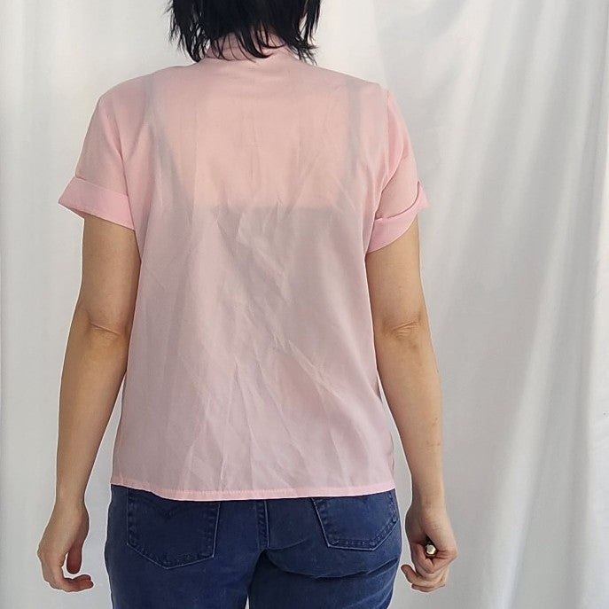 80s Pink Short Sleeve Button Down Shirt