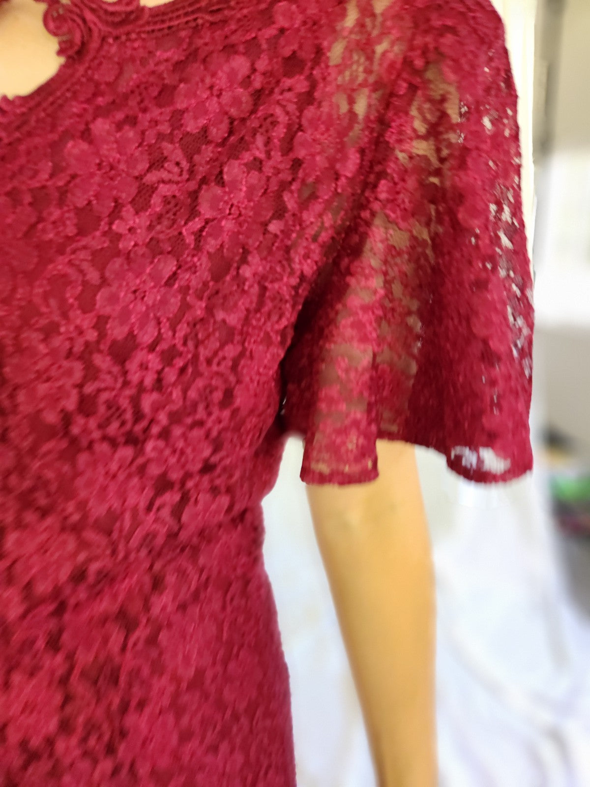 90s Pink Lace Whimsigoth Midi Dress