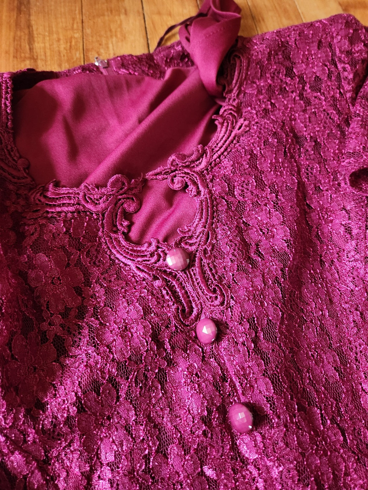 90s Pink Lace Whimsigoth Midi Dress
