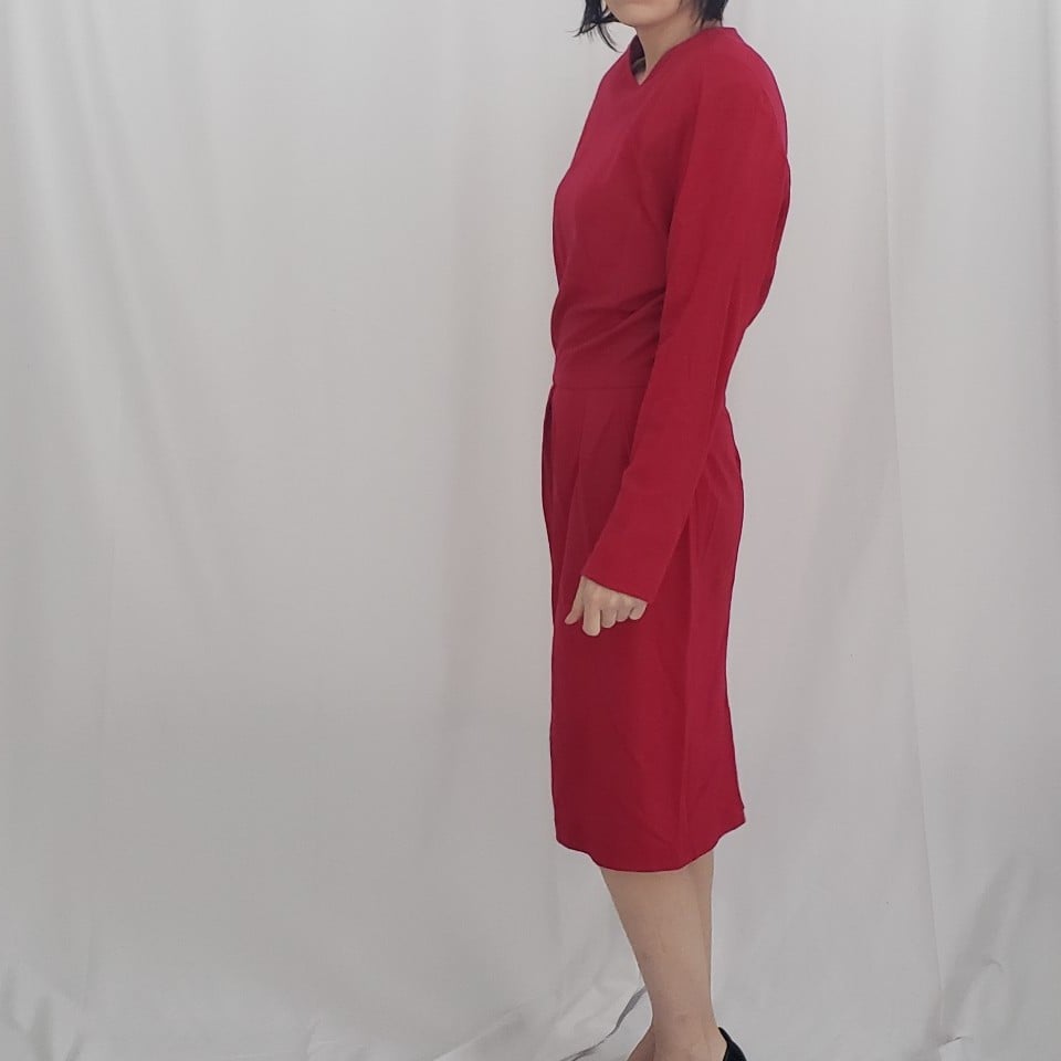 80s/90s Pink Wool Midi Dress