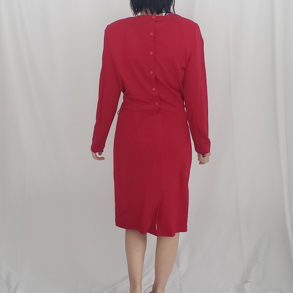 80s/90s Pink Wool Midi Dress