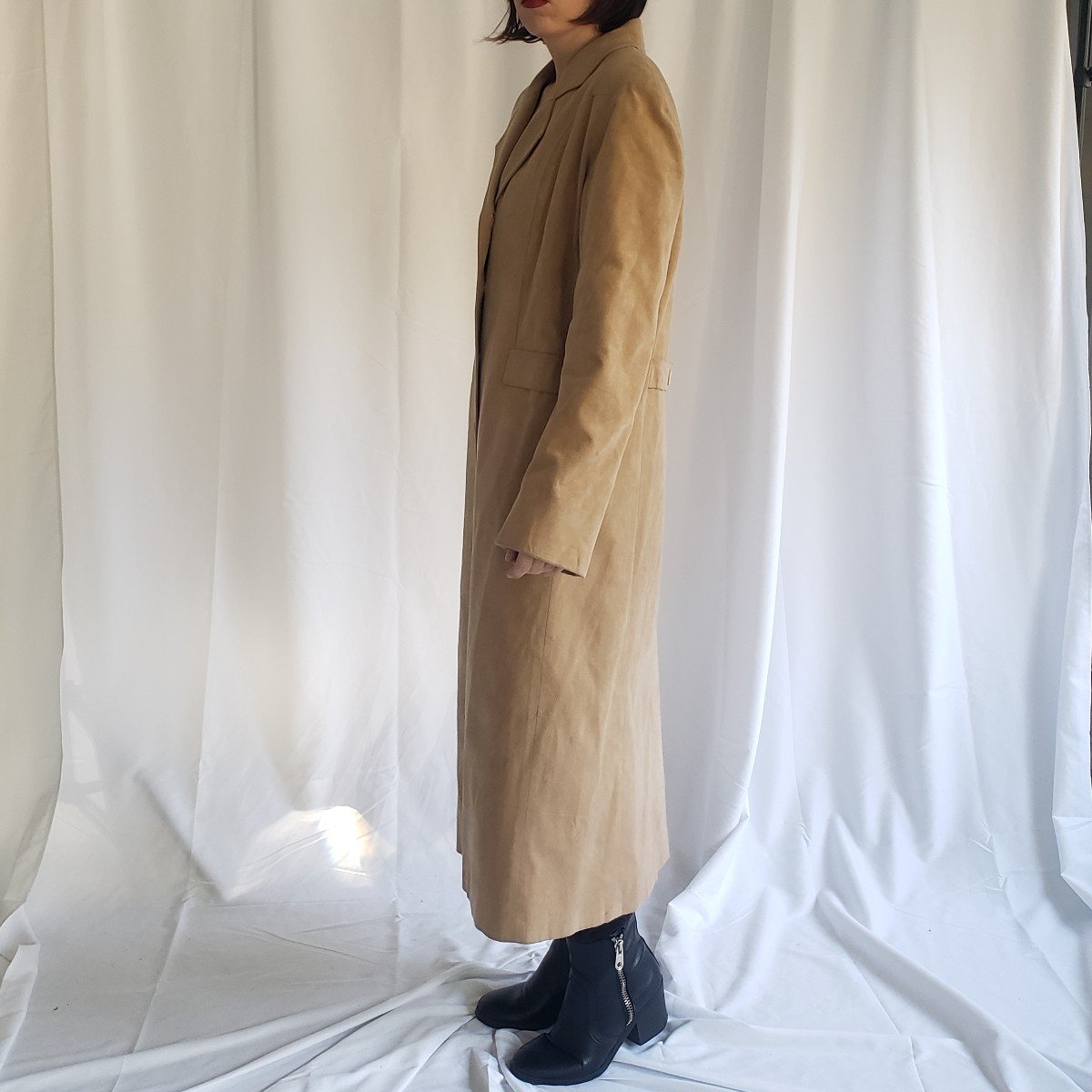 90s(?) Tan Ultrasuede Trench Coat