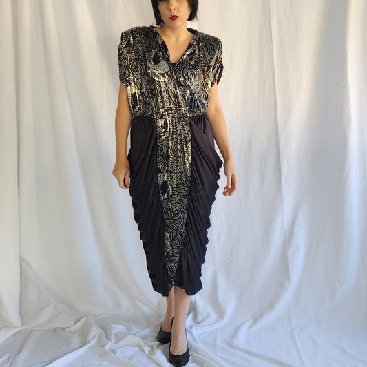 80s Black and Silver Party Dress