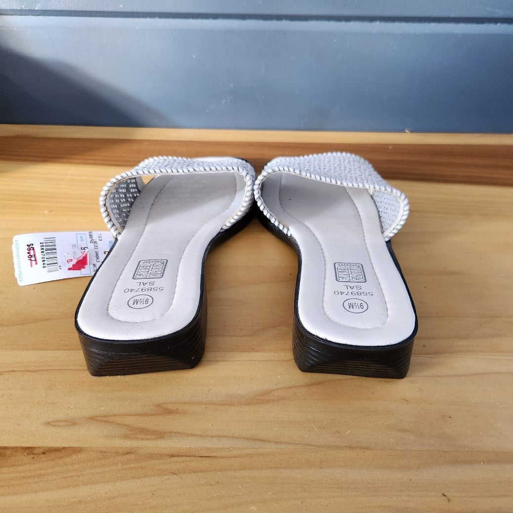 Y2K Deadstock White Leather Slides