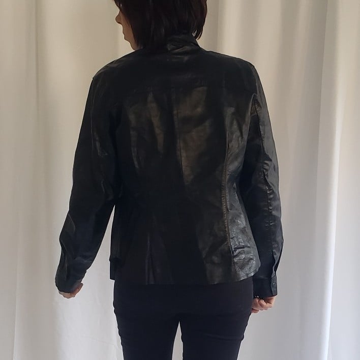 90s/Y2K Express Black Leather Jacket