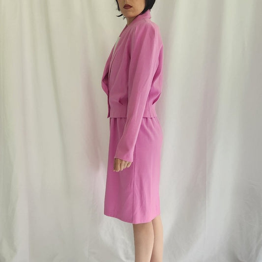 80s/90s Pinky Purple and White Work Dress