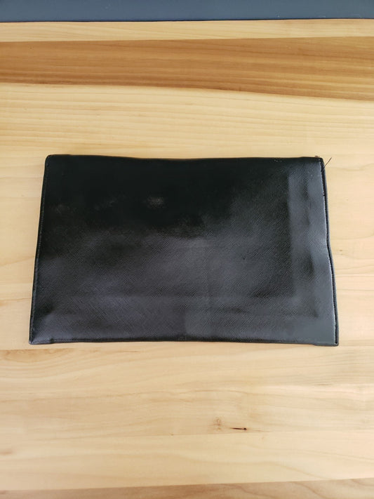 Vintage Faux Leather Black Envelope Clutch
