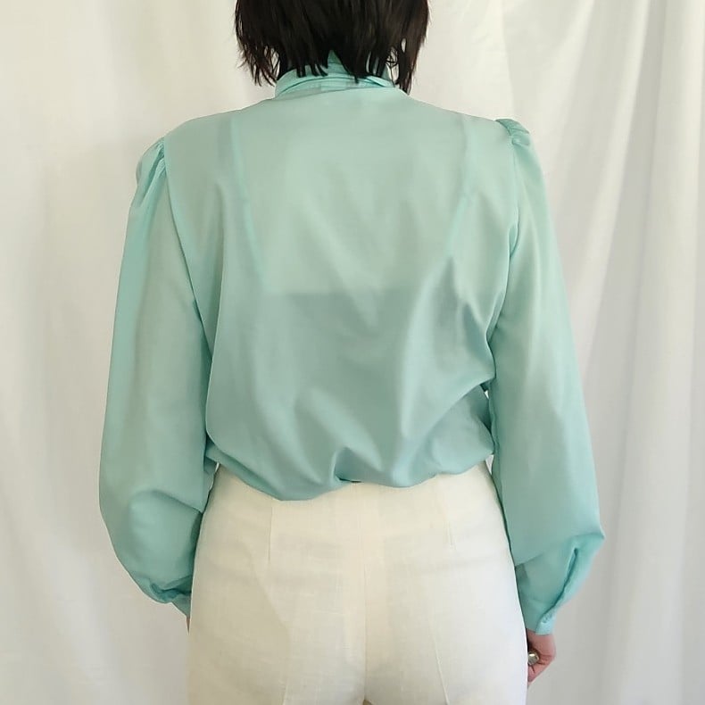 80s Robin's Egg Blue Blouse