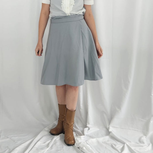 70s Home Made Pale Blue Wrap Skirt