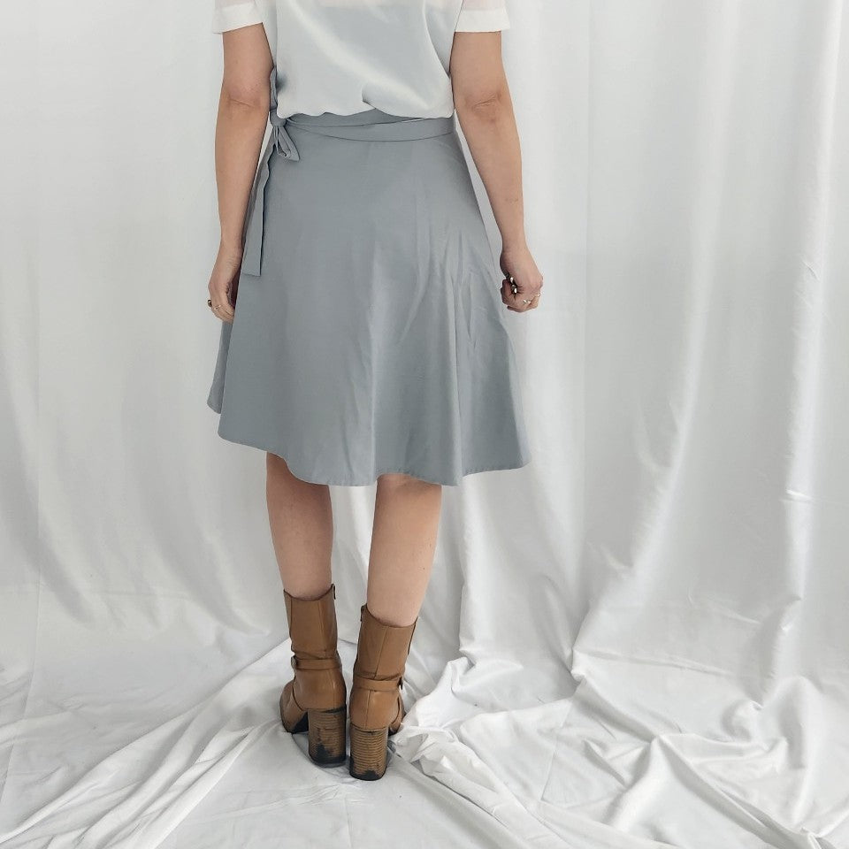 70s Home Made Pale Blue Wrap Skirt