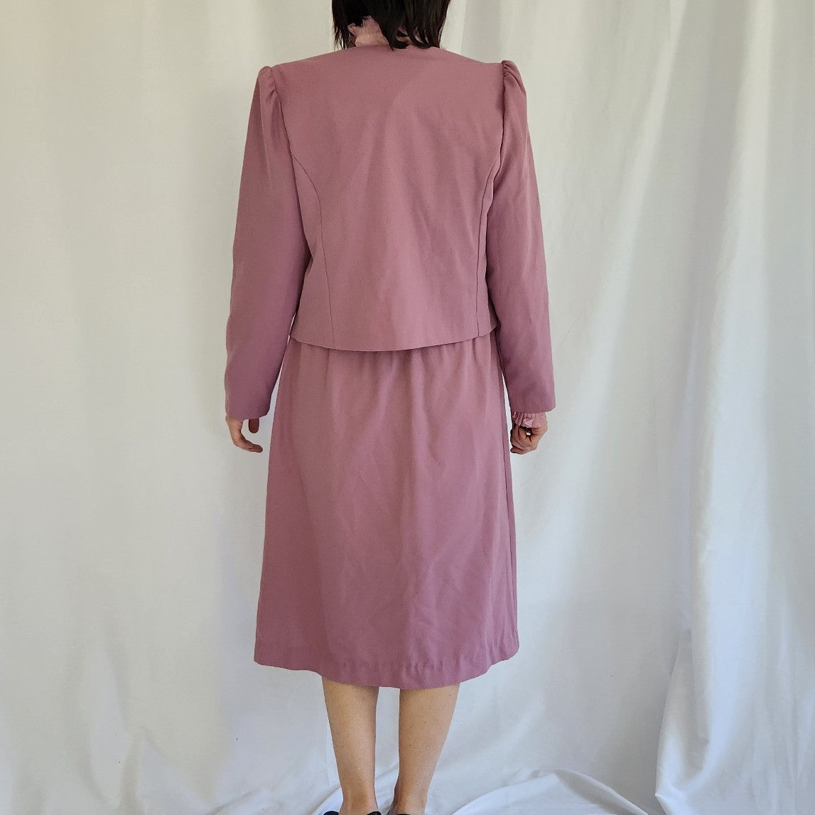 80s Mauve Midi Dress and Jacket