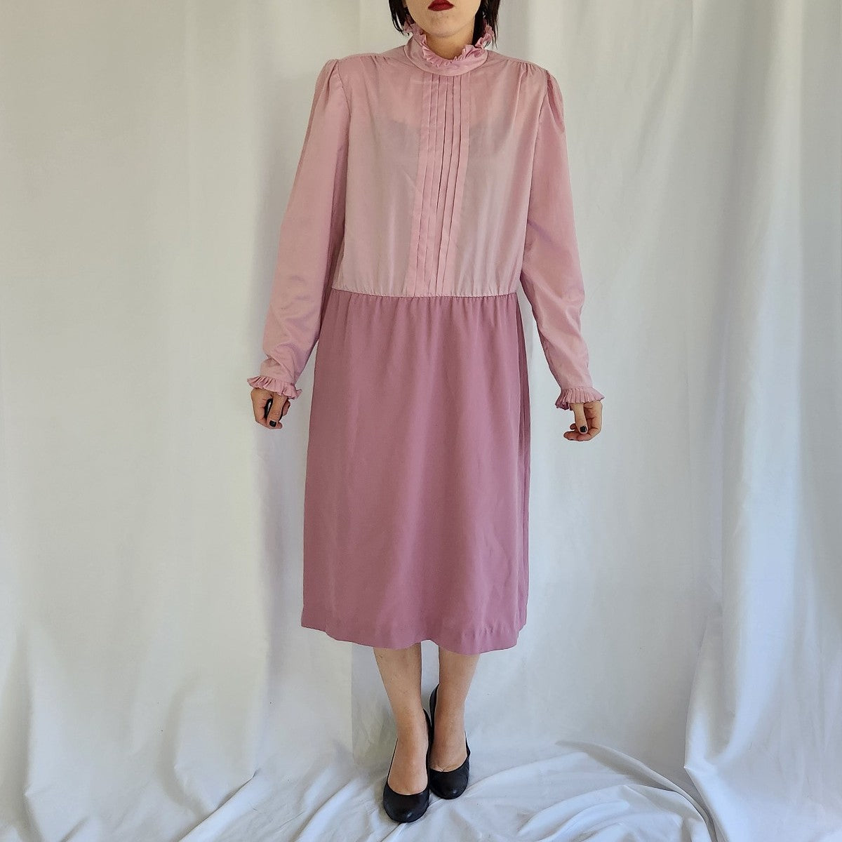 80s Mauve Midi Dress and Jacket
