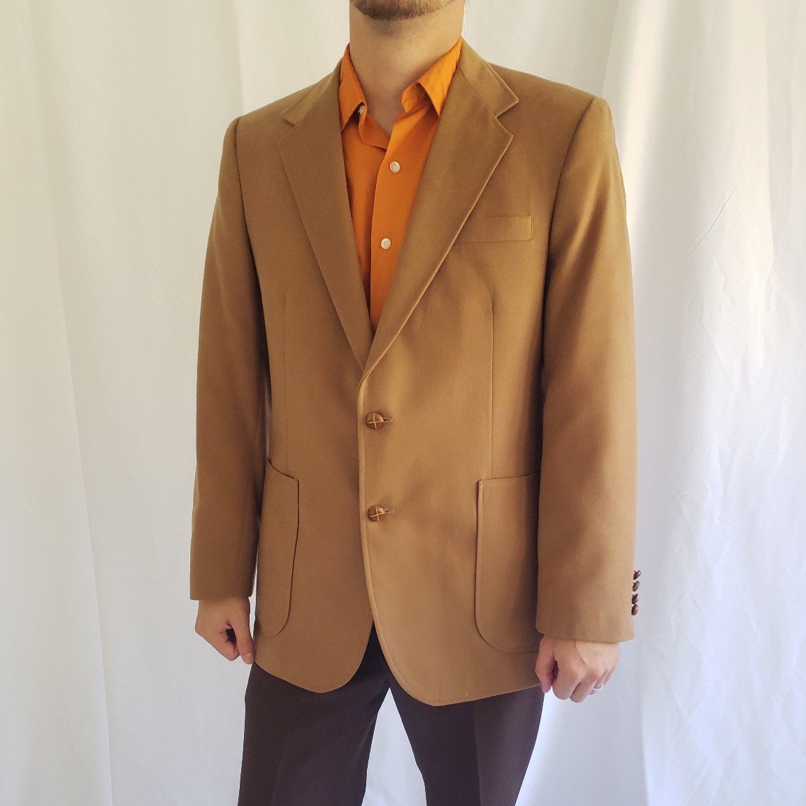 80s Tan Faux Suede Blazer