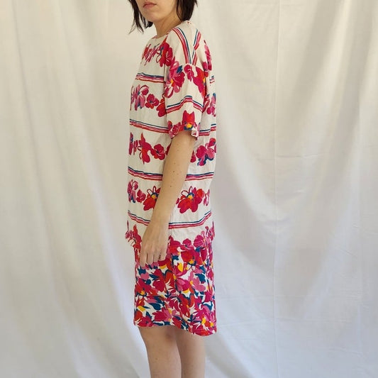 90s Pink Floral Tee and Shorts Set