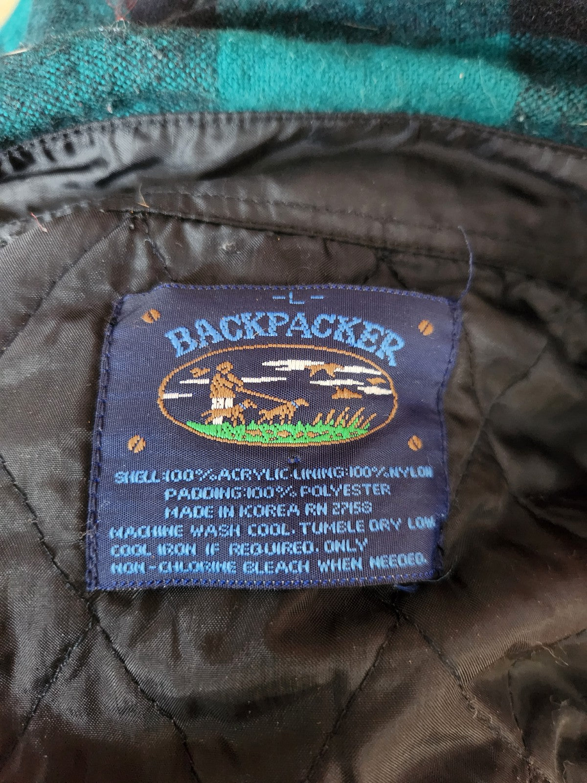 90s Teal and Black Plaid Shacket