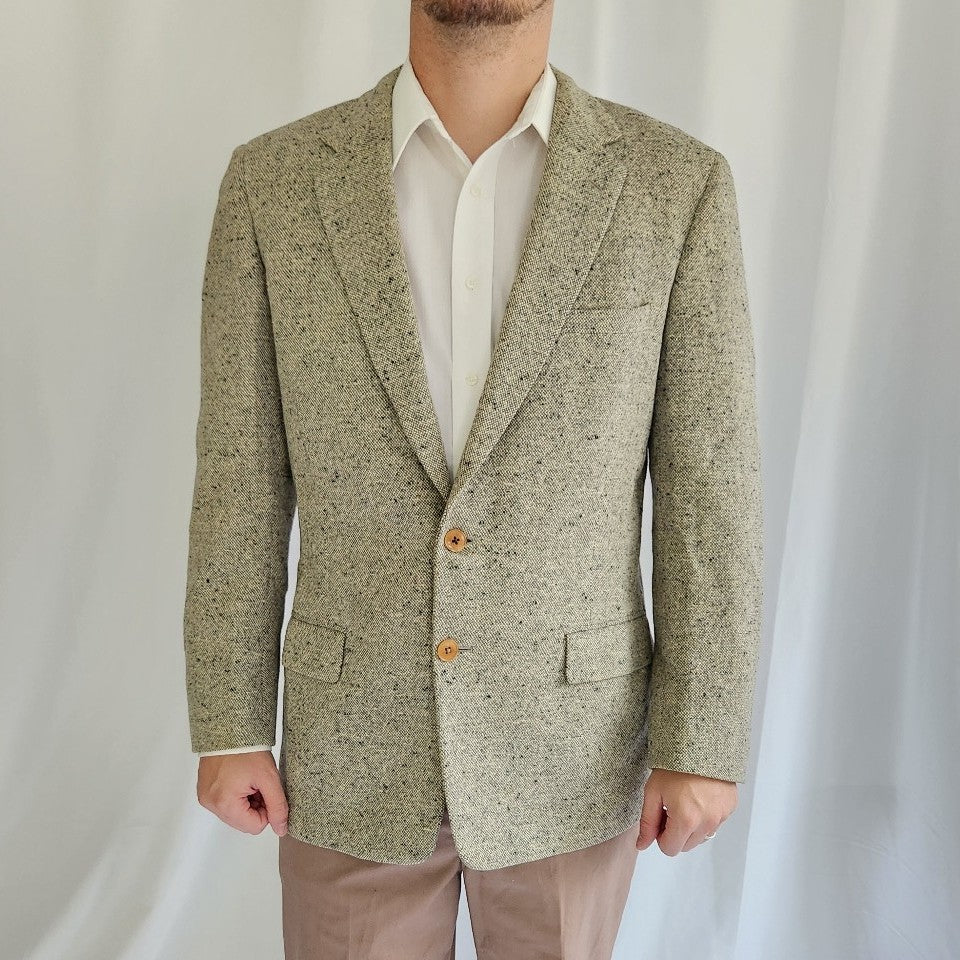 60s Cream and Black Wool Blazer