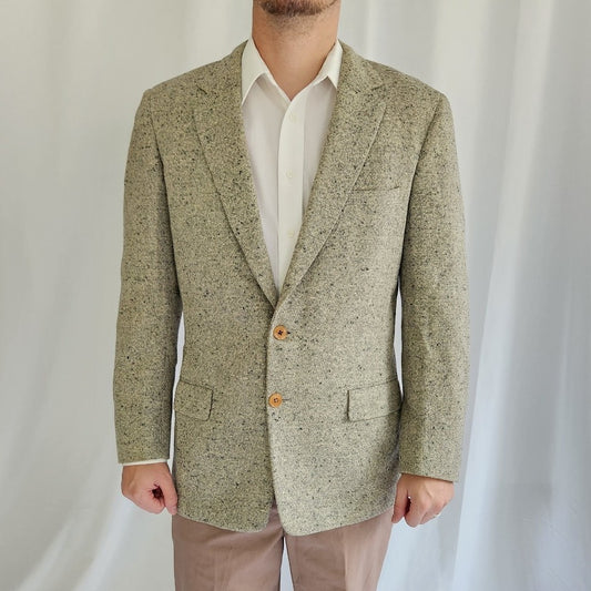 60s Cream and Black Wool Blazer