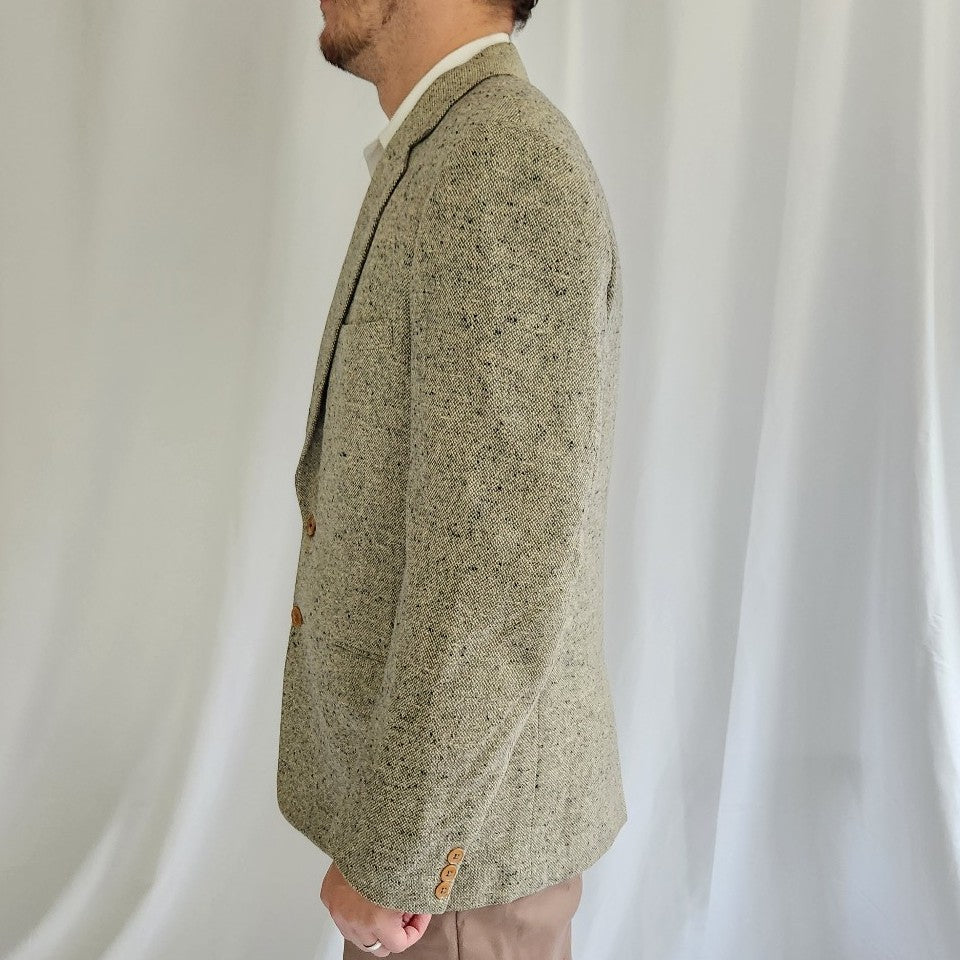 60s Cream and Black Wool Blazer