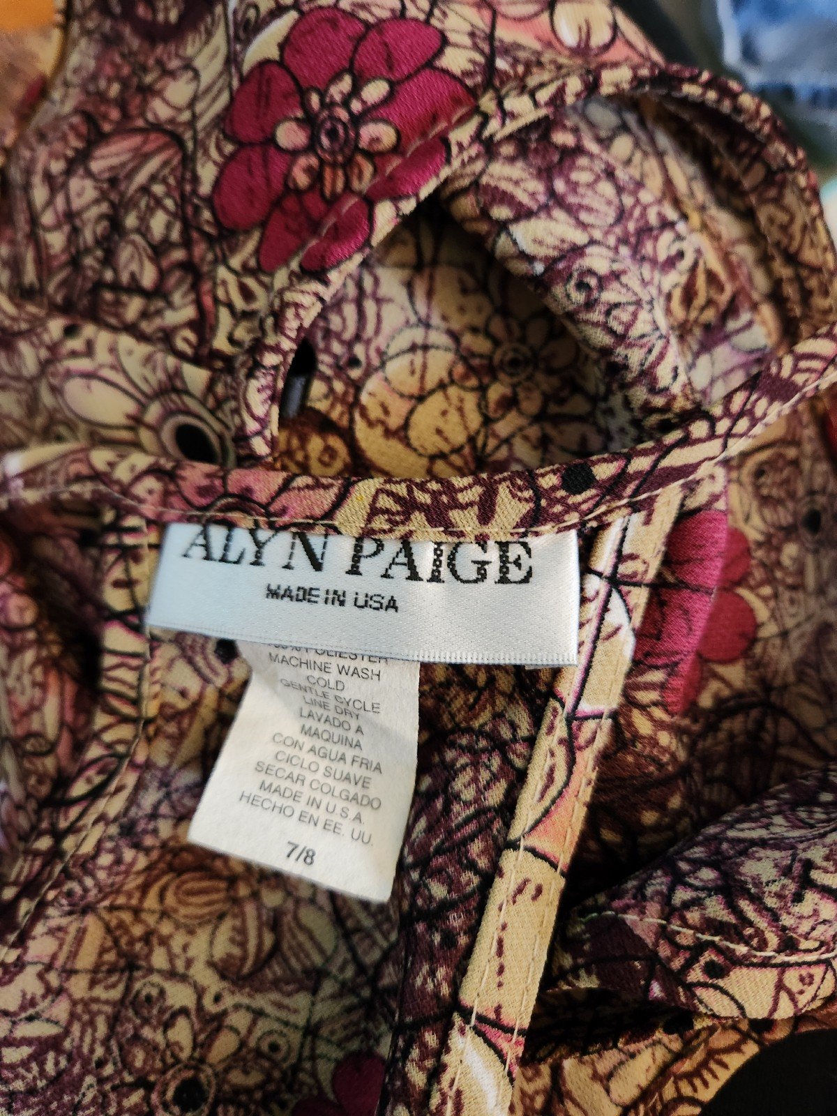 Y2K Tan and Pink Floral Midi Dress
