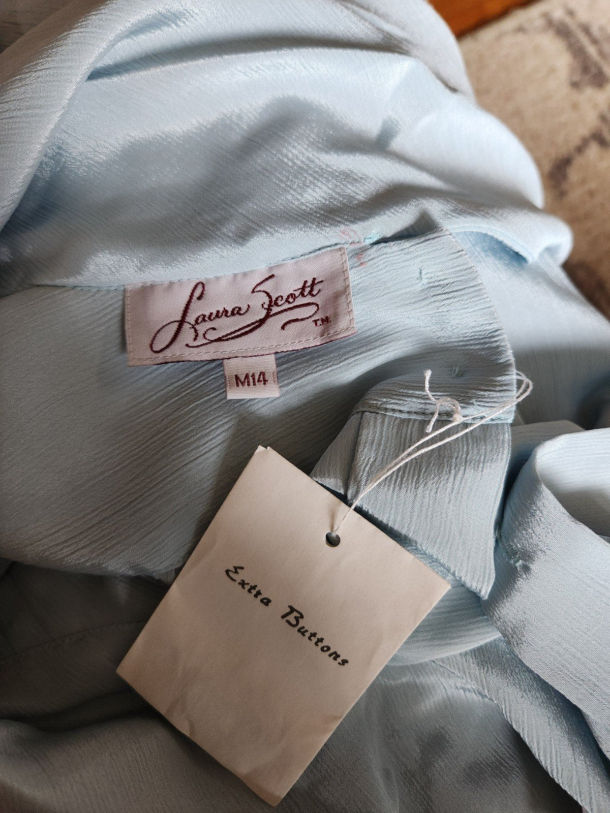 80s/90s Blue Pleated Blouse