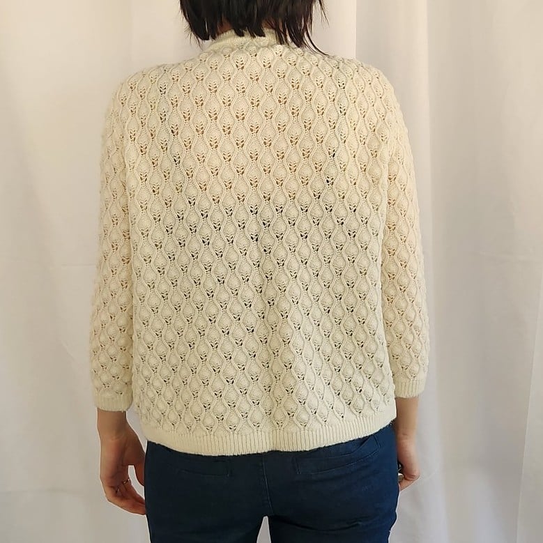 60s White Acrylic Cardigan