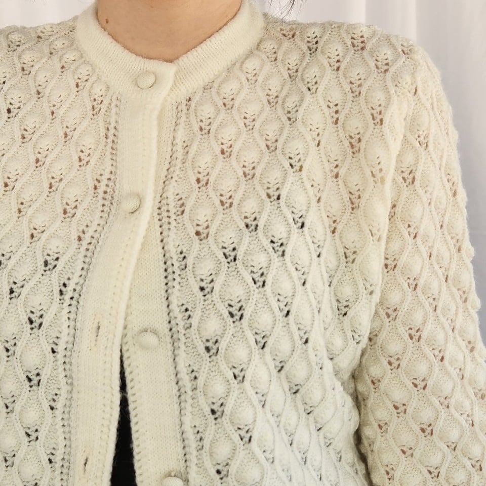 60s White Acrylic Cardigan