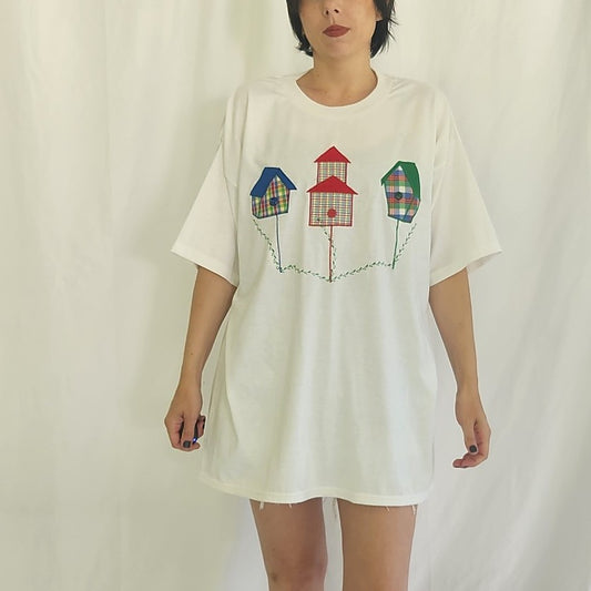 90s/00s White Birdhouse Tee