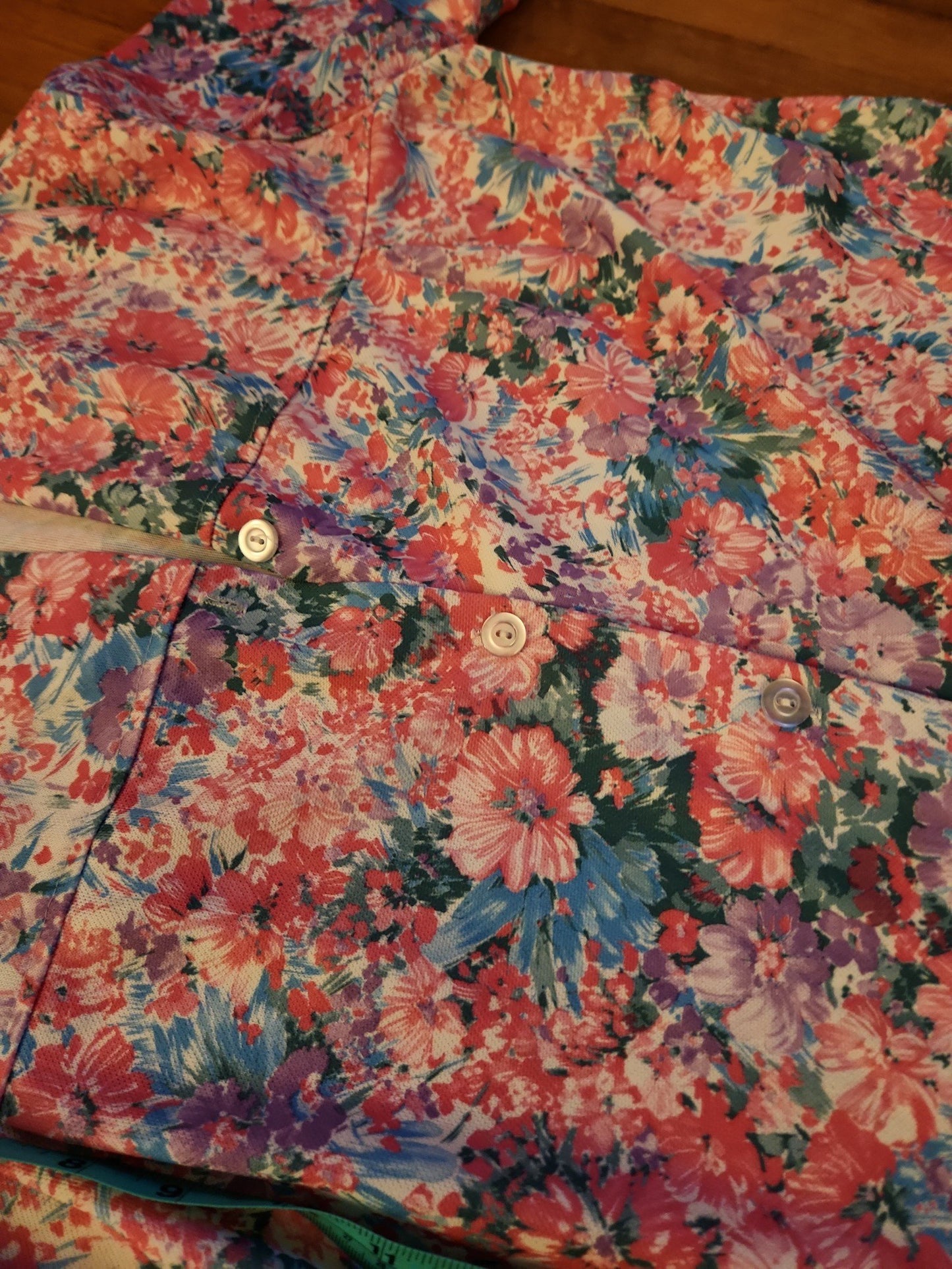 80s Pink and Blue Home Made Blouse