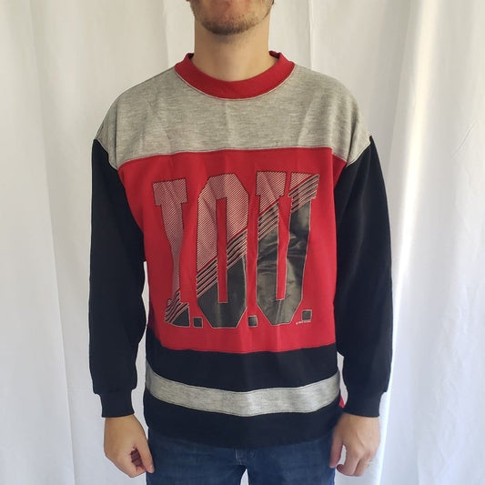 90s I.O.U Red and Black Crew Neck