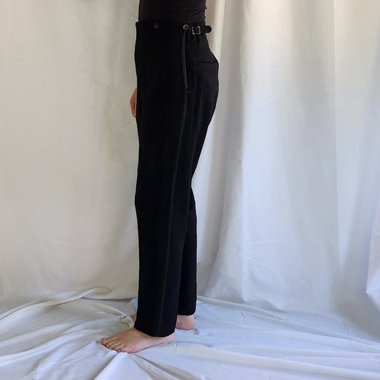 Vintage Black Wool Tuxedo Style Trousers