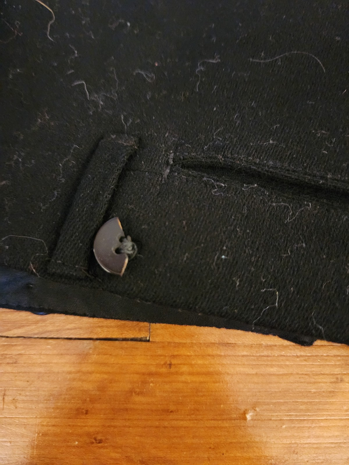 Vintage Black Wool Tuxedo Style Trousers