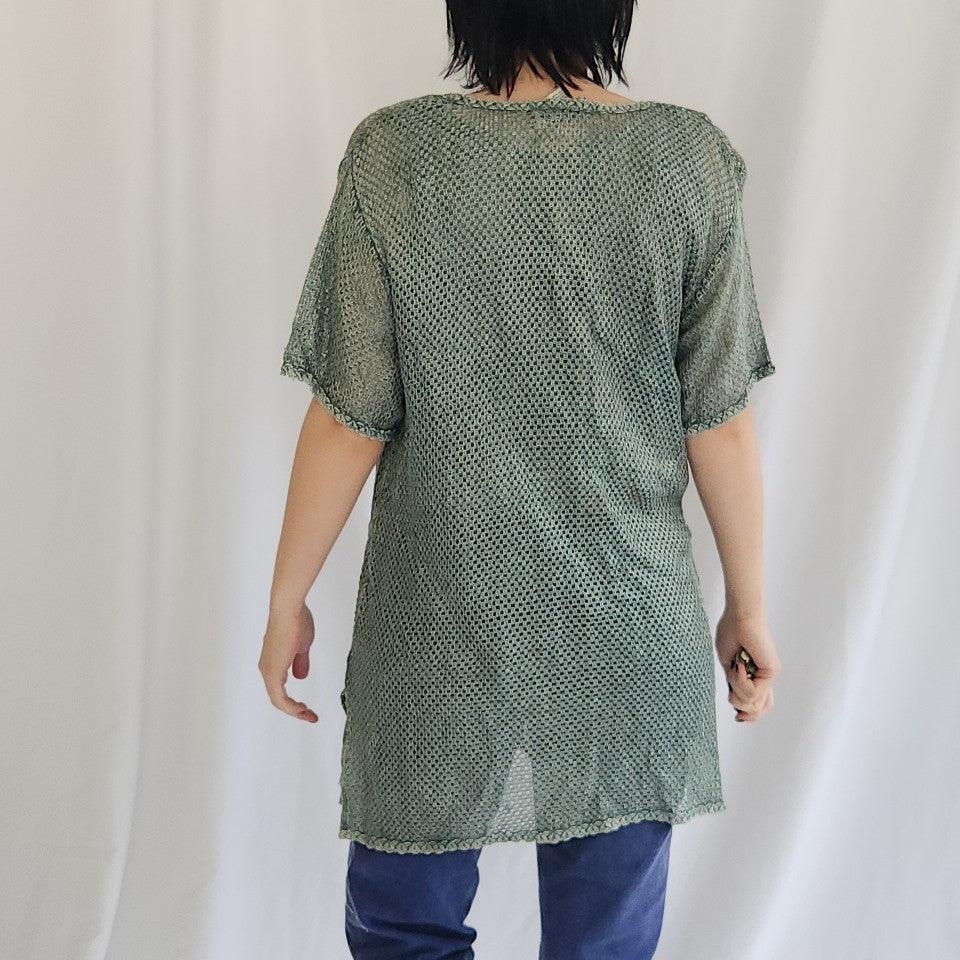 90s Sage Green Whimsigoth Layered Top