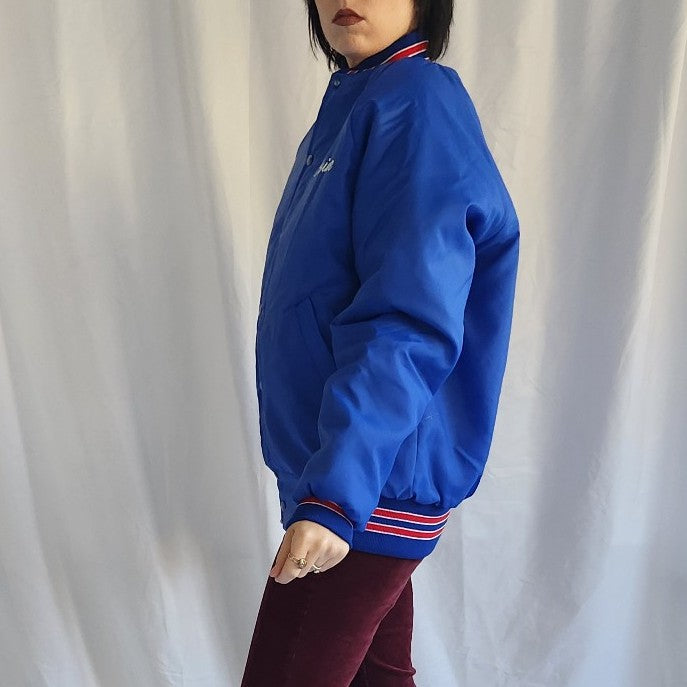 80s Blue and Red Wisconsin Bar Jacket