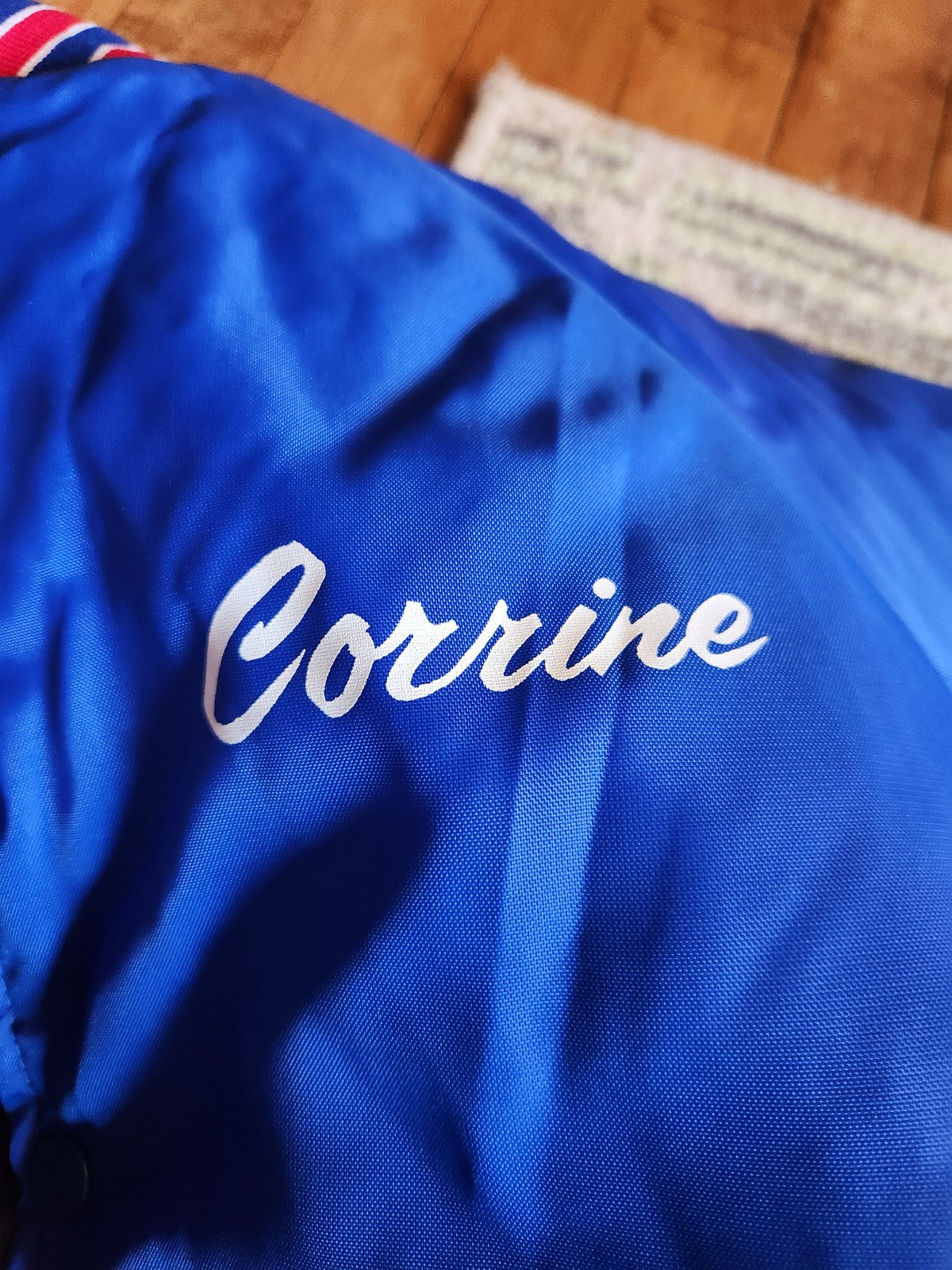 80s Blue and Red Wisconsin Bar Jacket