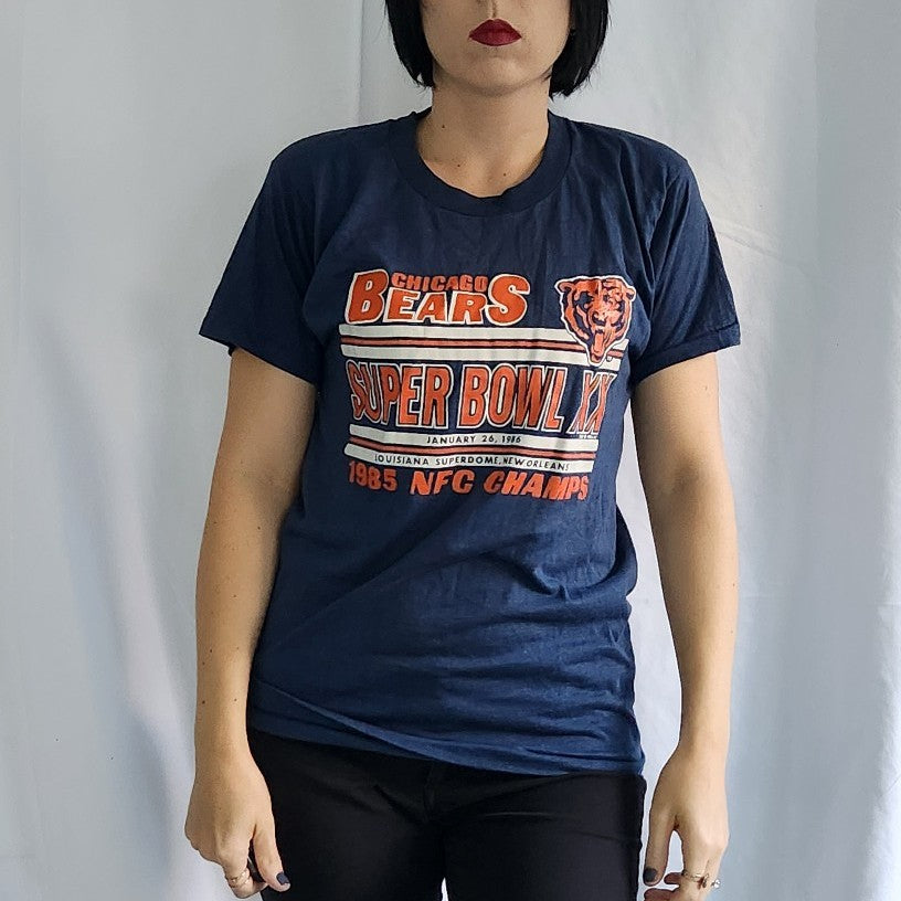 80s Chicago Bears NFC Chaps Single Stitch Tee