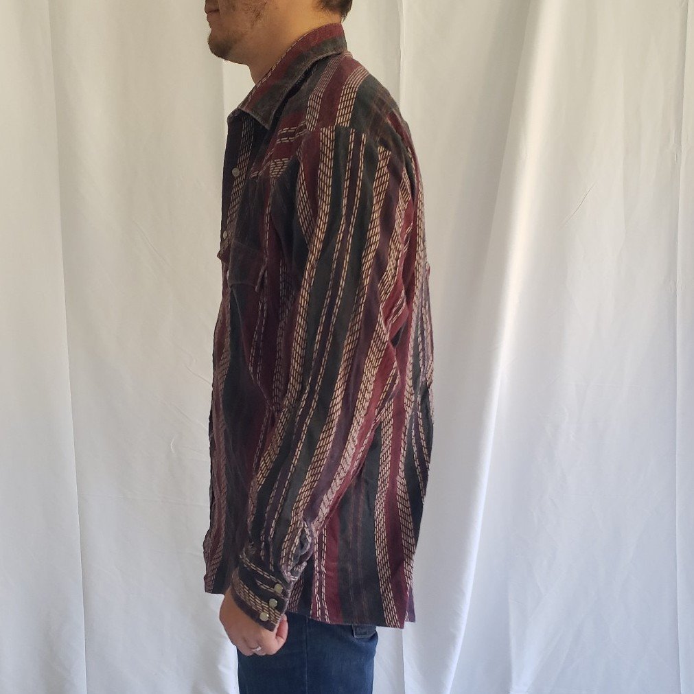 90s Red and Green Striped Flannel Shirt