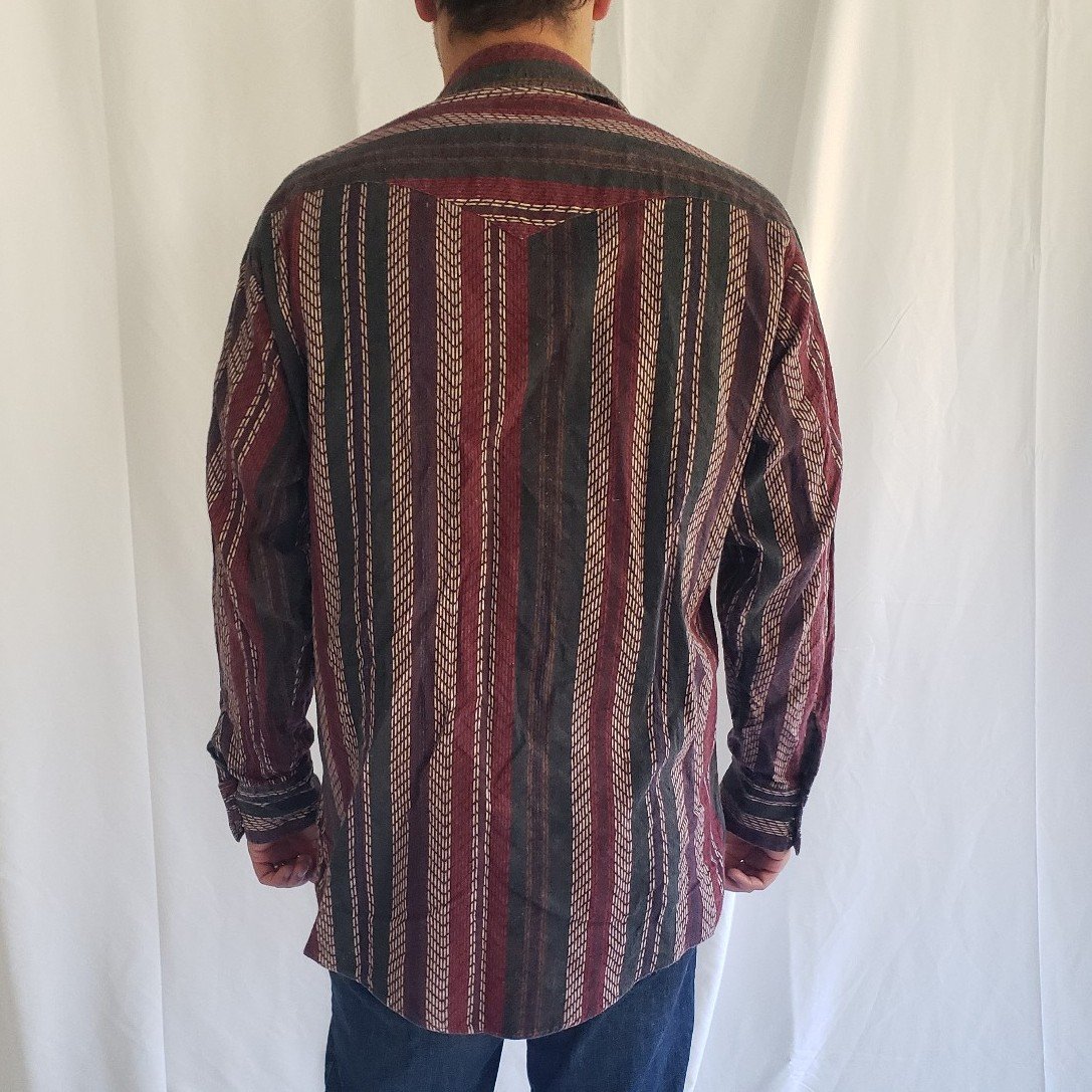 90s Red and Green Striped Flannel Shirt