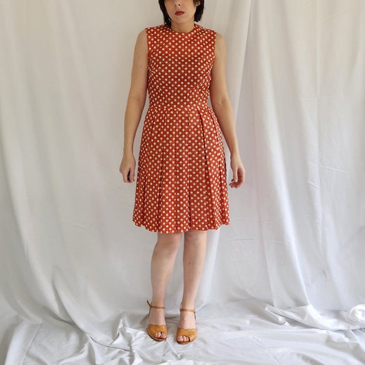 70s Red and White Polka Dot Dress