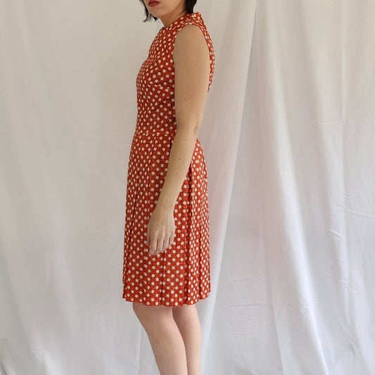 70s Red and White Polka Dot Dress