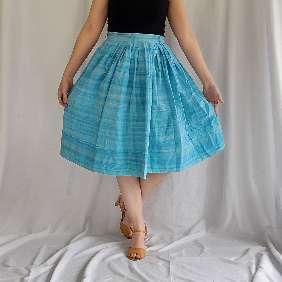 60s Home Made Blue A Line Skirt