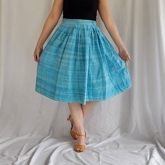 60s Home Made Blue A Line Skirt