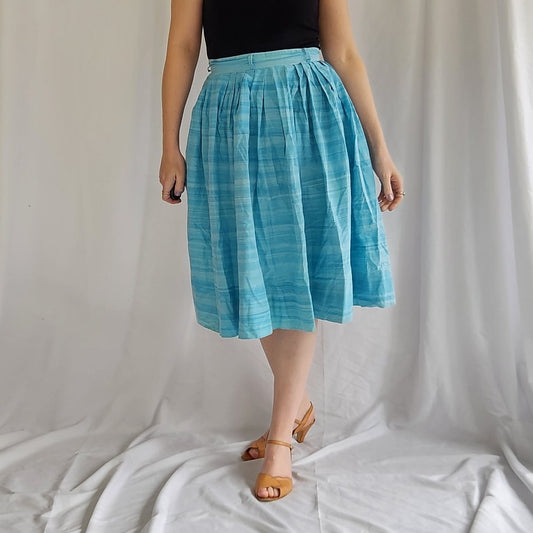 60s Home Made Blue A Line Skirt